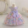 Vestido de Princesa Esponjoso para Niña Moda Bebé Lazo Elegante Vestido de Banquete para un Año Disfraz de Baile para Anfitrión de Festival de Jardín de Infancia