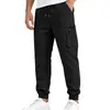 Ropa de Otoño e Invierno Comercio Exterior Transfronterizo para Hombre Tallas Grandes Casual Deportiva Ropa de Trabajo Moderna Resistente Forro Polar Grueso con Cordón Múltiples Bolsillos Pantalones