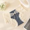 Elegante estilo nacional ~ ropa interior de encaje de malla sexy de talle medio antibacterial entrepierna de algodón hueco romántico calzones puros