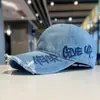 Gorra de Béisbol Lavada con Efecto Vintage Desgastado para Mujer, Sombrero de Sol para Primavera y Verano, Letras Laterales a la Moda, Gorra Versátil de Pico para Hombre