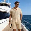 2026 Conjunto de Camisa de Lino de Manga Corta de Amazon Camisa de Cardigan Casual Holgada de Verano de Algodón y Lino en Stock
