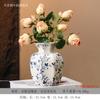 Adornos de Florero Clásico de Cerámica al por Mayor para Sala de Estar Vestíbulo Decoración Suave Retro Escritorio Mueble de TV Florero para Arreglo Floral