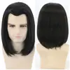 Peluca transfronteriza nueva europea y americana para hombre, belleza negra, cabello liso largo puntiagudo, peluca de fibra química