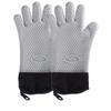 Luvas de Silicone Forradas de Cinco Dedos para Forno Micro-ondas de Alta Temperatura Antiderrapante Espessadas Anti-escaldamento Cozinha Assar Isolamento Térmico