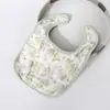 Babeo de gasa lavada de alta densidad de 8 capas con hebilla trasera en forma de U, babero para bebé, toalla para babas de algodón con broche oculto 21*30CM