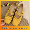 Sapatilhas Ballet com Laço Interno para Aumentar a Altura para Mulheres, Sapatos Mary Jane Vermelhos Estilo Francês Primavera/Verão 2026