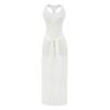 Estilo Europeu e Americano Novo Verão Sexy Hot Girl Vestido Regata Sem Mangas com Tiras Emagrecedor Versátil Bodycon Conjunto de Duas Peças