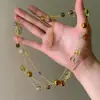 Collares Superpuestos de Piedra y Cristal con Cuentas, Estilo Vintage de Alta Gama, Cadena Elegante para la Clavícula, Joyería Versátil de Moda al por Mayor