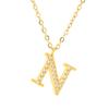 Verão moda titânio aço diamante carta colar feminino all-match cross-border 26 Inglês carta pingente clavícula cadeia atacado