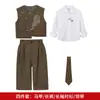 Conjunto de Terno Estilo Chinês para Meninos, Novo Colete Bordado Estilo Chinês Infantil, Roupa de Desfile para Pajem de Casamento, Peça Única no Atacado