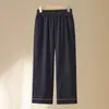 Jeans Finos de Cintura Alta Rectos a la Moda para Mamás, Nuevo Estilo de Otoño, Pantalones Anchos Sueltos Elegantes para Mujeres de Mediana Edad y Mayores