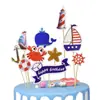 Calavera de animal marino barco tema infantil adorno para pastel una pieza barco pirata decoración de tarjeta estrella