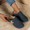 Verano Transfronterizo Comercio Exterior Nuevo Estilo Baotou Zapatillas Medias de Cuña con Cordones Sandalias de Mujer Europeas y Americanas Talla Grande Zapatos Calados Mujer