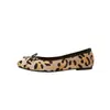 Zapatos bajos de lunares estilo francés para mujer, nuevo modelo primavera 2026, elegantes zapatos planos retro de estampado de leopardo con punta redonda