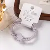 2 Cuerdas para el Cabello Montadas en Tarjeta, Elásticas de Bambú a la Moda, Cuerdas para el Cabello de Alta Gama Incrustadas con Diamantes, Accesorios para el Cabello Dulces y Femeninos, Gomas Elásticas para Coletas Altas