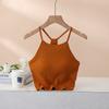 Sutiã de Proteção Solar de Verão Feminino com Bojos, Camisola de Alça Halter, Peça Única de Algodão Puro Íntima Que Pode Ser Usada por Fora