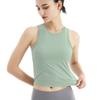 Cool Yoga Vest Mulheres de secagem rápida respirável à prova de choque Slim-fit Pullover sem mangas Nylon Sports Fitness Top com almofada peitoral