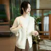 Nuevo cárdigan de lana polar para otoño e invierno para mujer, cuello en V, corte holgado, color liso, suéter de cachemir tejido de trenzas, chaqueta de punto, moda de nicho