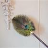 Plumero de Plumas de Pavo Real y Avestruz Gama Alta Retro Antiestático para el Hogar Plumero Denso Herramienta de Limpieza y Eliminación de Polvo Cepillo