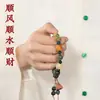 Raiz de Bodhi Sândalo Verde Flor Rica Pulseira Lótus Colorido Capim Aquático Pulseira de Ágata Pulseira Esculpida à Mão Templo Atacado
