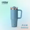 Copo Térmico Tyeso Grande Capacidade Copo para Café Gelado Portátil Copo de Resfriamento para Carro com Canudo Copo de Carro de Aço Inoxidável