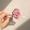 Súper Lindo Clip de Agarre de Camelia Rosa de Hada Horquilla de Flor Rosa de Tela para Chica Dulce Clip de Tiburón para Cabello Primavera y Verano