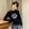 Camiseta térmica de manga larga cepillada de doble cara para niña, para Otoño/Invierno, cuello redondo, cálida, moderna