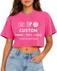 Camiseta de Algodón Puro 230g Estilo Retro Europeo y Americano Transfronteriza Vintage Chica Picante Manga Corta Lavada Corta Logo Personalizado