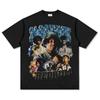 Camiseta de Manga Corta Estampada Americano Retro Hip-Hop Transfronterizo 21 Savage High Street Peso Pesado Manga Larga Cuello Redondo Sudadera con Capucha