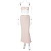 Ropa Europea y Americana Nuevo Traje de Falda Midi Ajustado con Encaje Sexy y Escote Palabra de Honor de Venta Caliente Dropshipping