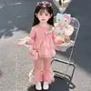 Roupas Infantis Meninas Conjunto Tulipa Estilo Primavera e Outono 2026 Novo Estilo Estilo Coreano Moda Menina Conjunto Elegante de Duas Peças