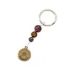 Caixa de Conjunto de Chaveiros de Cristal Natural Transfronteiriço 12 Constelações Pedra de Desmagnetização de Cristal dos 7 Chakras Decoração Pendente para Bolsa DIY
