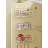 Estante de almacenamiento para cocina, especiero multicapa para puertas de gabinetes, caja de almacenamiento para montaje en pared para cebollas, jengibre y ajo, canasta pequeña colgante sin perforación