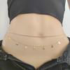 Dulce Estilo Cool Spice Cadena Fina de Metal de Doble Capa Verano Playa Cadena Corporal para Mujer Europea y Americana Capas Colgante de Mariposa Cadena de Cintura