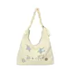 Bolso de Hombro a Cuadros Estilo Nuevo 2025 para Mujer, Bolso de Mano de Lona con Dibujos Animados de Gran Capacidad, Bolso de Viaje, Bolso Cruzado, Bolso de Mano