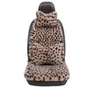 Fábrica de origen personalizada cojín para asiento de coche invierno felpa de conejo cálido cuadrado cojín juego de tres piezas estampado de leopardo cubierta antideslizante para asiento de coche