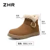 Botas de Nieve Cálidas y Peludas de Suela Gruesa Zhr para Mujer, Nuevo Estilo de Invierno, Zapatos Birkenstock Forrados de Felpa, Zapatos de Algodón Antideslizantes Ultraligeros para Mujer