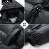 Nuevo abrigo de invierno para hombre estilo coreano, con capucha de color contrastante, engrosado, cálido, 90% plumón de ganso blanco, moderno, para pareja, elegante