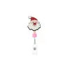 Porta-Crachá Retrátil de Feltro Brilhante Clipe de Crachá de Tecido de Natal Boneco de Neve Sino Clipe de Crachá de Identificação com Contas