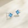 Pendientes de circonita de color retro con diseño de nicho para mujer, pequeños mini pendientes con incrustaciones de circonita en forma de corazón, joyería cuadrada para las orejas
