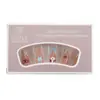 Uñas Portátiles con un Toque de Alta Gama, Diseños Lindos Pintados a Mano, Adorable Arte de Uñas de Cachorro y Lazo, Uñas Postizas Portátiles con Gradiente Rosa Nude