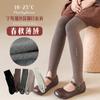 Novas Meias-Calças para Meninas com Listras Verticais, Meias Base Modeladoras e Quentes, Lã Fina, Outono de Alta Elasticidade, Leggings Douradas de Tamanho Médio e Grande