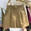 Verão Novo 2026 Moda Cintura Alta Emagrecimento Linha A Simples Elegante Conjunto Shorts Calças de Perna Larga Comprimento do Joelho Verão Preto