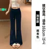 Pantalones Grises Lulu de Pierna Recta con Caída para Mujer, Pantalones Acampanados de Verano de Cintura Alta con Cordón Adelgazantes para Figuras Pequeñas, Pantalones Deportivos Casuales