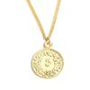 Collar de Moneda Redonda de Marca con Cabeza de Reina de Moda Estilo Coreano Antiguo Vintage