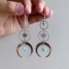 Pendientes de Diosa Sol y Luna Bohemios de Comercio Exterior Transfronterizo, Pendientes de Sol y Luna, Pendientes Azul Aqua, Venta Directa de Fábrica