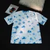 Camiseta Tie-Dye 100% Algodão Masculina, Lavada e Desgastada, Manga Curta, Corte Solto, Oversized, Estilo Transfronteiriço Camiseta Regata