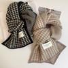 Bufanda de Doble Cara Estilo Coreano Nueva Bufanda de Punto Cálida Moda Otoño e Invierno Patrón de Espiga Clásico para Mujer Versátil Pareja Moderna