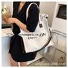 Grande Capacidade Bolsa de Lona Bolsa Tote Personalizada Bolsa de Ombro para Viajantes Bolsa de Compras de Algodão Estampada Bolsa Feminina Versátil