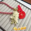 Nuevo Modelo Shuibei Oro Puro 999 "Hazte Rico al Instante" Llavero de Oro, Colgante de Alta Gama, Exquisito Accesorio de Nicho de Lujo Ligero